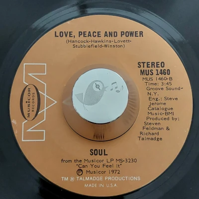 S.O.U.L. / Love, peace And Power / Musicor (7“)